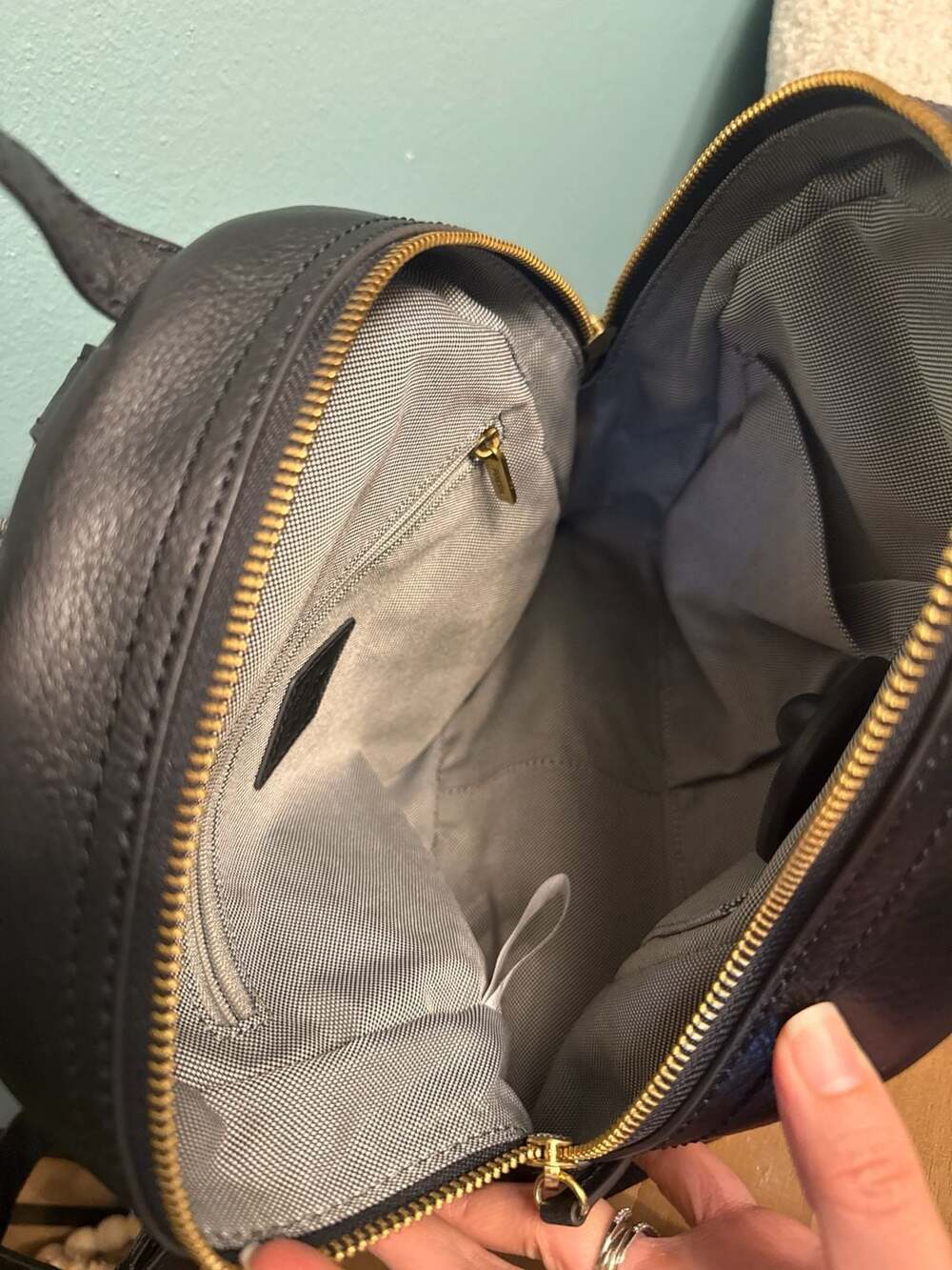 Fossil Megan Mini Black Pebbled Leather Backpack - Picture 4 of 7